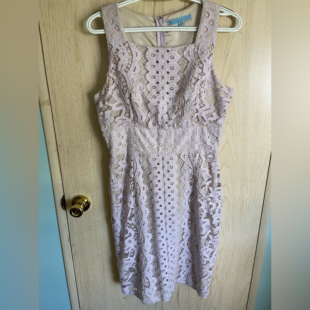 Antonio Melani Lavender Lilac Lace Tea Dress Sz 6